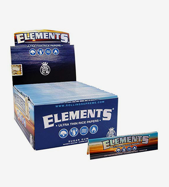 ELEMENTS ULTRA THIN RICE ROLLING PAPERS - KING SIZE – Herbal